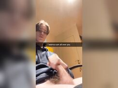 Hot guy jerk off in blue jacket