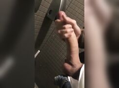Big cock, public bathroom, cum twink porn