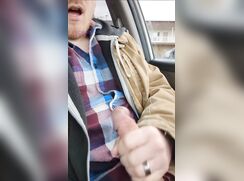 Straight Married Redneck Jerks In His Car Outdoors porn