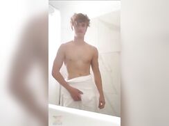 Beautiful straight blonde baited to cum