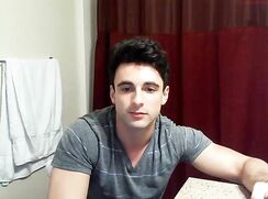 Webcam model jerking off and cumming on himself 12