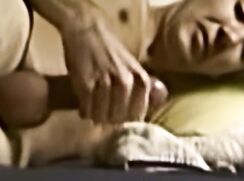 Cum Slender cute guy jerks on bed
