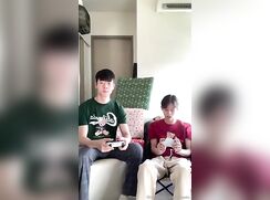 Cute asian twink riding