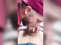 Daddy sucks his boy's cock