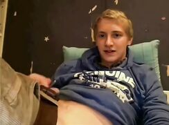 Blond College Dorn-room wanks off on webcam - AI Enhanced