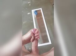 Fountain of sperm - On mirror - 07-03-25
