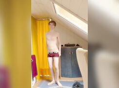teen undresses for his dad