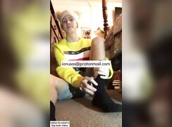 cute tiktok star chris bauer shows his feet