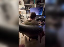 Straight buddy lets me jerk and cum behind him