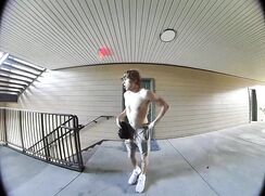 Taking his clothes off on ring cam