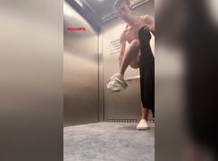 Uncut Twink Strips In Elevator & Wanders Public Car Park porn