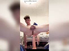 Twink plays with big dildo