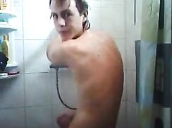 Shower video 11: Cute lad gets naked and hops into the shower