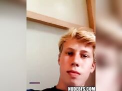 Blond boy cam wank