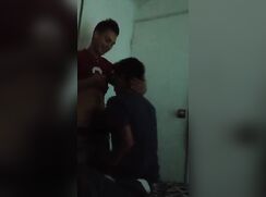 Latino teen sucks hidden camera
