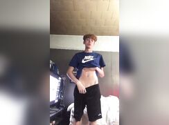 Curly blonde boy strip