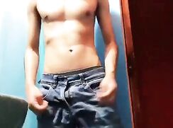 Latino teen air humping