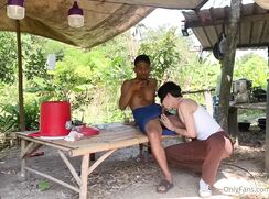 Rural Thai Outdoors Blowjob and Fuck