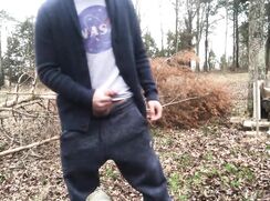 Sexy jerking off in the woods - 07-15-25
