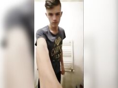 cute fit guy baited bathroom off