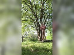 Yummy Michael takes shower outside