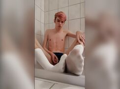 Sexy boy shooting piss