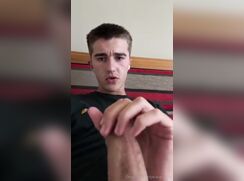 cute aussie jack cameron stroking his big cock