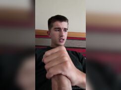 cute aussie jack cameron stroking his big cock