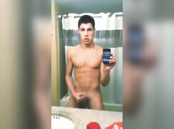 cute fit brunette bathroon wanks