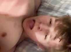 Young son cums in his own mouth