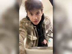 nice wank in airplane toilet
