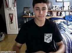 Straight Frat Guy Dark Hair Wanks off his cut cock - AI Enhanced