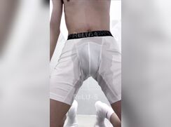 Twink destroys his undies and socks in one huge piss