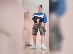 Uncut Geek Jerk & Cum In Building Public Foyer porn