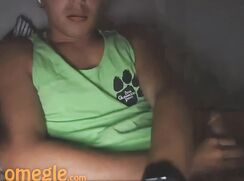 Omegle Tanned College Hairy Guy wanks off in the dark. - AI Enhanced