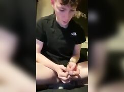 Dnz 18 hung twink fills a condom