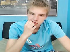 Cute blonde Russian teen jerks off porn