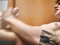 Jock jerking his cock to nice cumshot