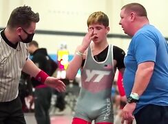 WRESTLING SCENE HOT AF HE SEEMS REALLY HORNY