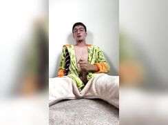Gay teen twink jerks massive dick and cums in nick wilde onesie - 08-01-25