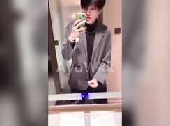 19 yo korean boy jerks off and cums in a suit