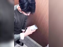 19 yo asian college student caught jerking off in restroom