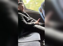 Uncut Straight Lad Jerks Big Cock On Train porn