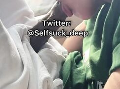 Black Twink Selfsucks On A Bus! porn