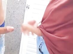 HORNY COUPLE IN  A PUBLIC RESTROOM