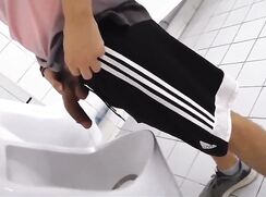 Urinal Spy Huge Uncut Cock Pissing porn