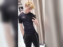 German blond gym guy releases some pressure