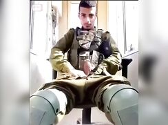 Funny Israelian military playing and cum