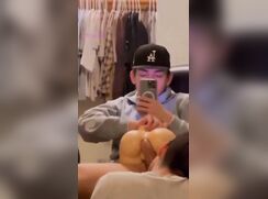 He Fucks Sex Toy While Little Brother Sucks His Balls porn