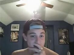 American Dude Cut in his Cap wanks off on webcam - AII Enhanced